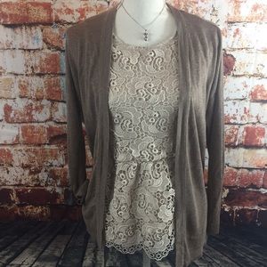 H&M tan cardigan sweater